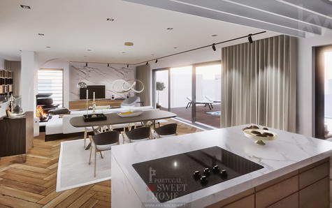 Sala de Estar aberta para a Cozinha (40,25 m2)